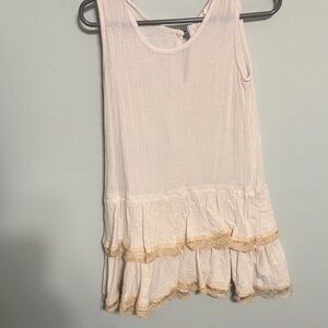 Adorable Cream and Gold Kids Casual Dress